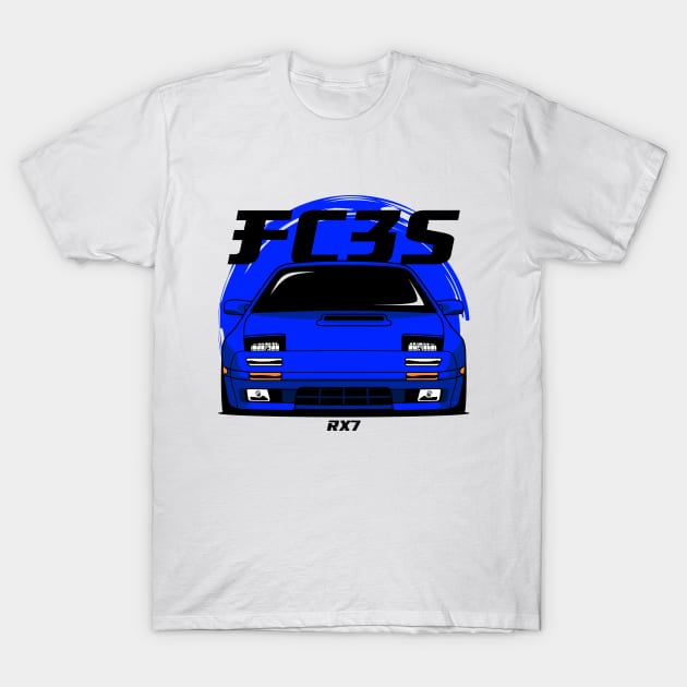 Blue FC RX 7 T-Shirt by GoldenTuners